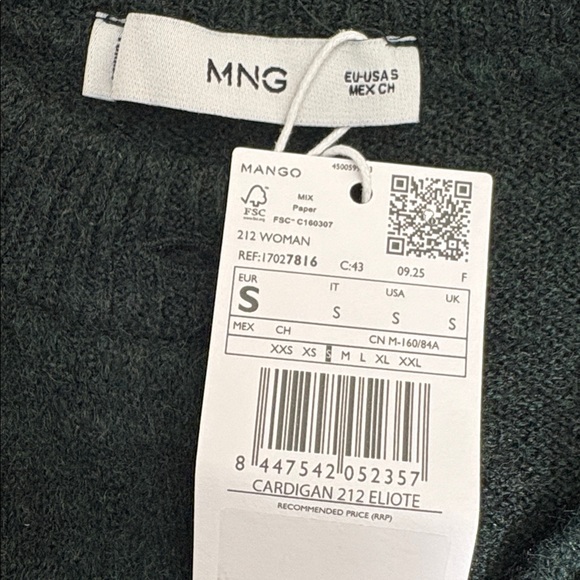 Mango Forest Green Cardigan with Gold Buttons KNITTED BUTTON CARDIGAN - Picture 3 of 5